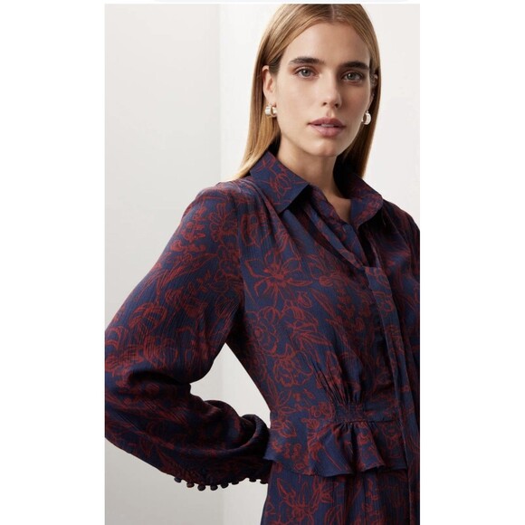 Jason Wu Floral Midi Shirt Dress Size 4 - Picture 4 of 12